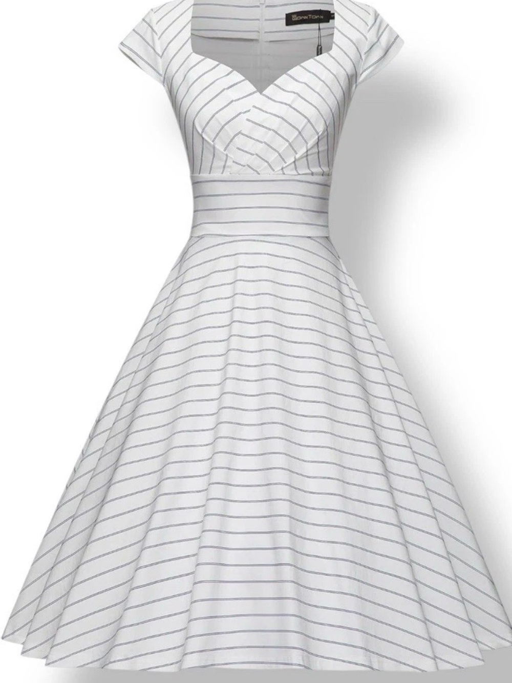 GownTown Vintage Style 1950s Party Dress Swing Stretchy Tea Length  L (jn13)
